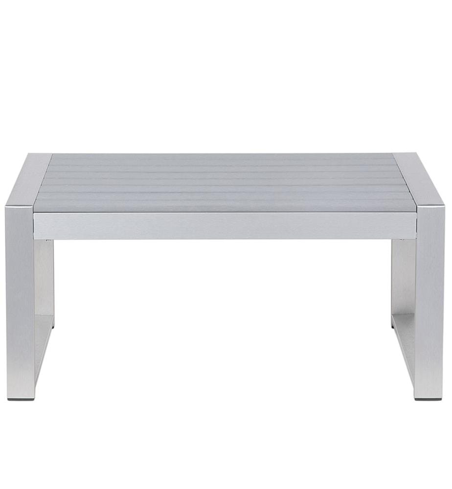 Table basse de jardin SALERNO 90 cm 50 cm Métal Gris clair