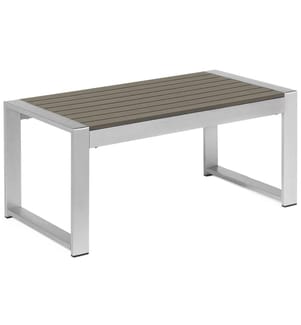 Outdoor Couchtisch SALERNO 90 cm 50 cm Metall Dunkelgrau