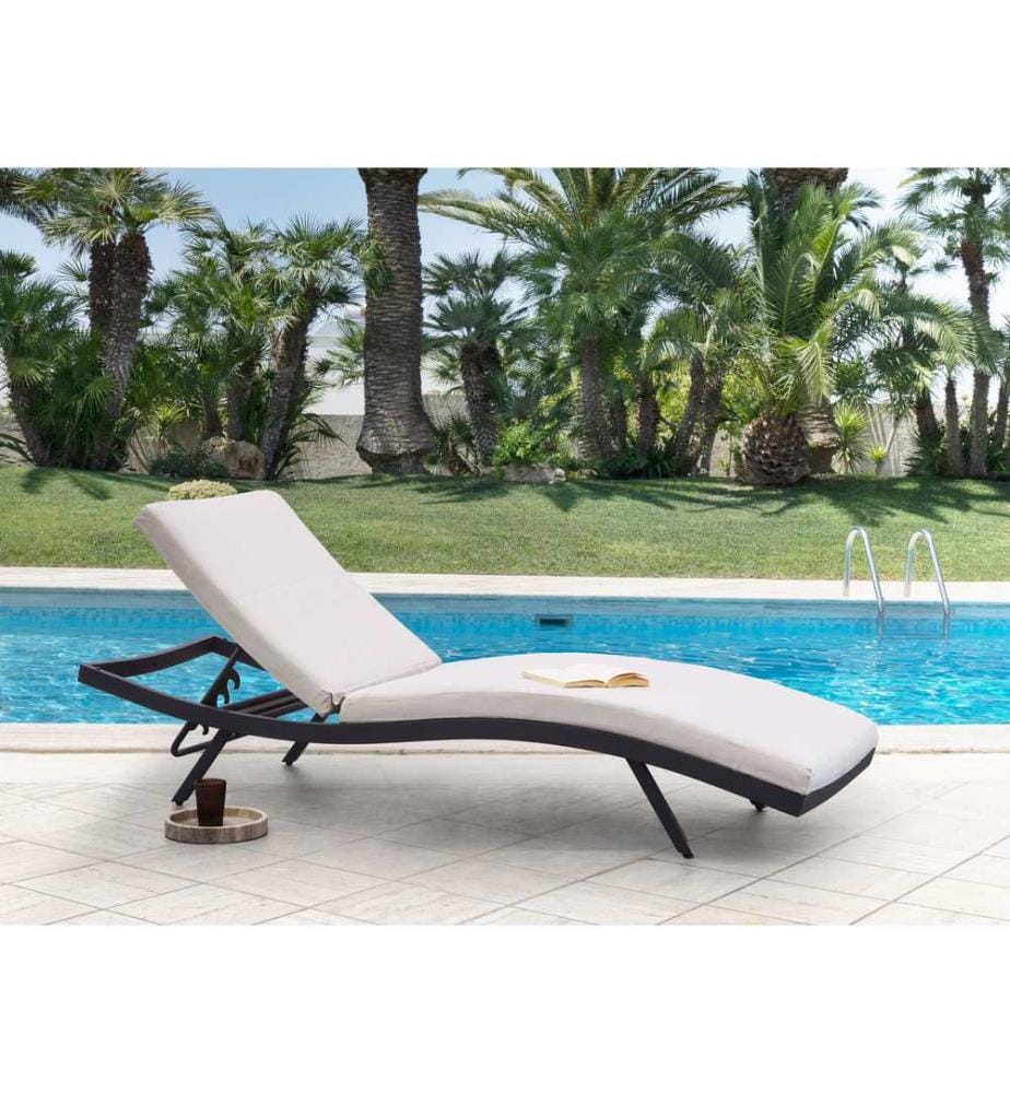 Transat avec coussin AMELIA Métal Beige clair