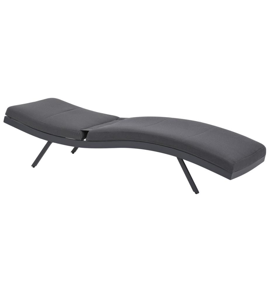 Sonnenliege mit Kissen AMELIA mit Relaxfunktion Metall Dunkelgrau