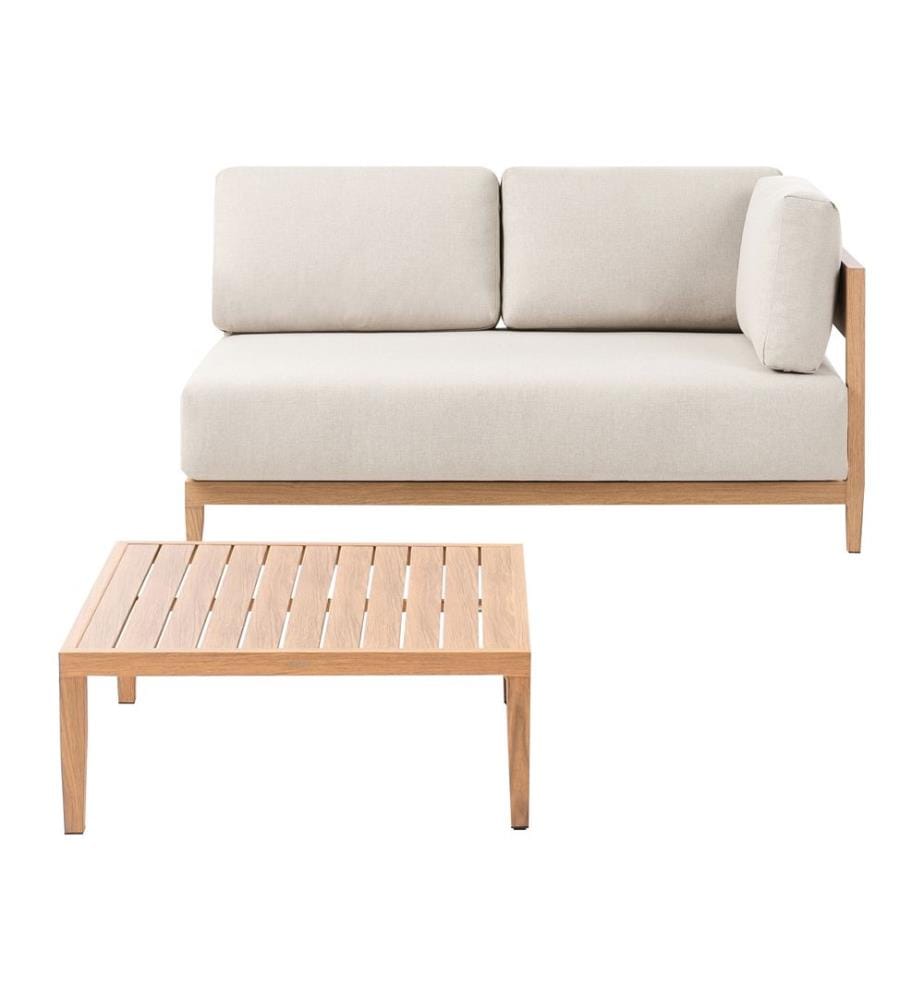 Gartensofa mit Tisch 2-Sitzer SAMPIERI Metall Hellbraun