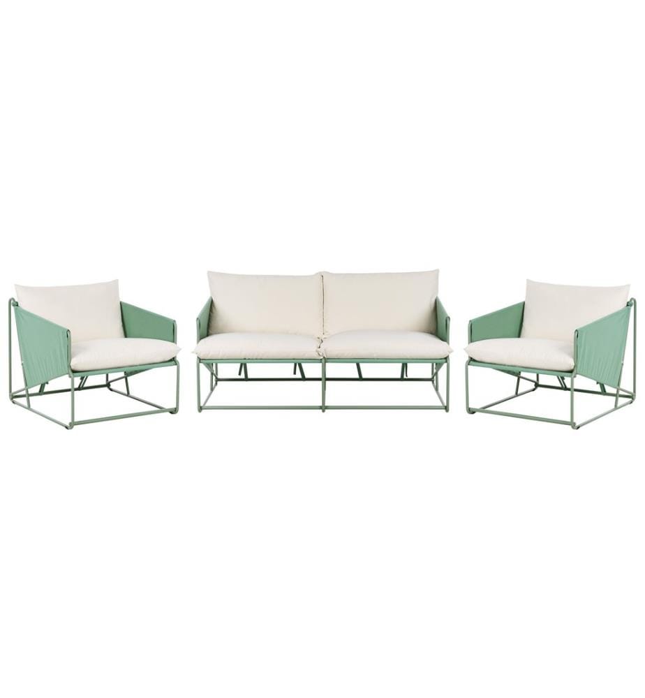 Gartensofa Set 4-Sitzer PONTE Metall Grün