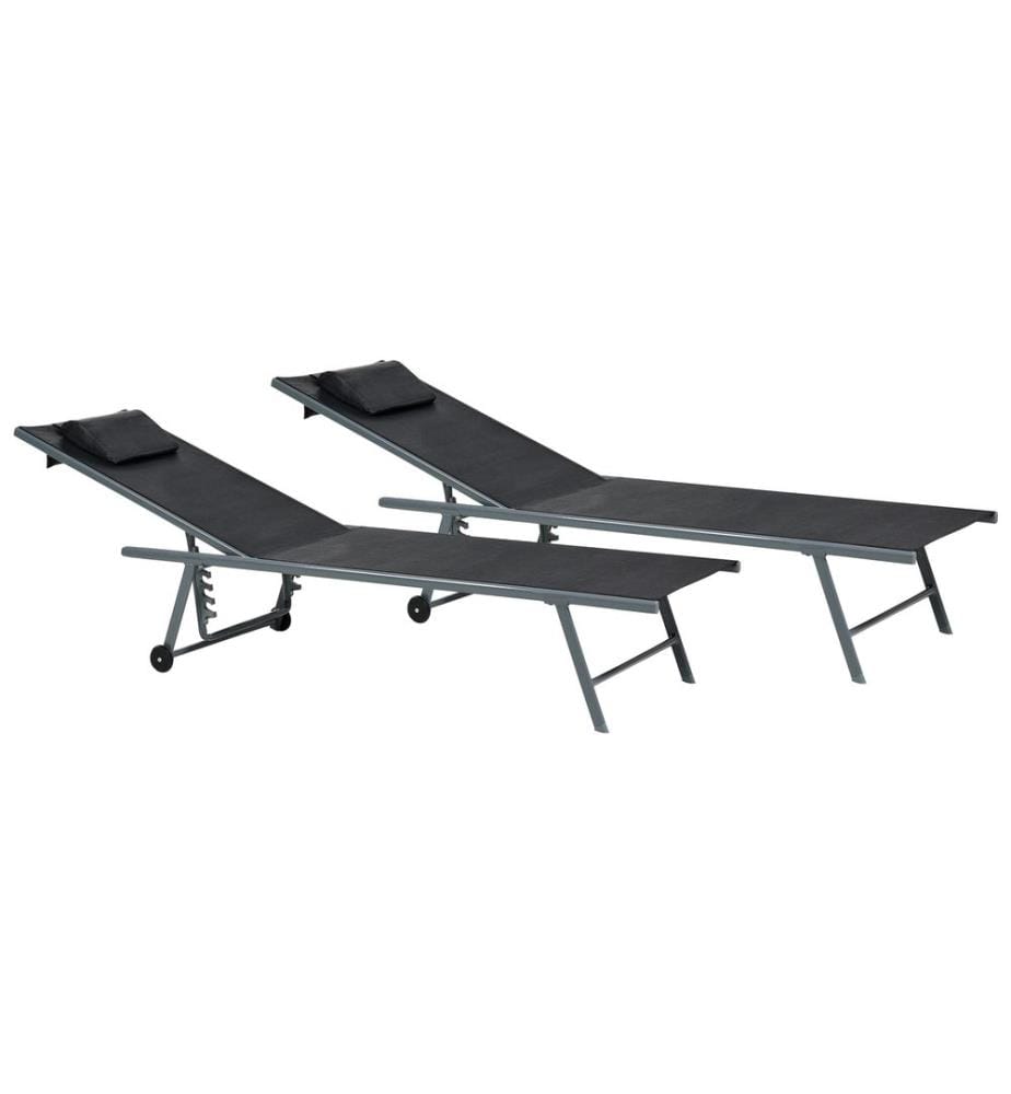 Gartenliege 2er Set SORONI Metall Schwarz