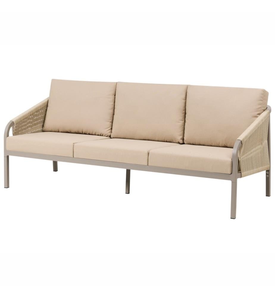 Lounge Set mit Tisch 5-Sitzer MURATO Metall Beige