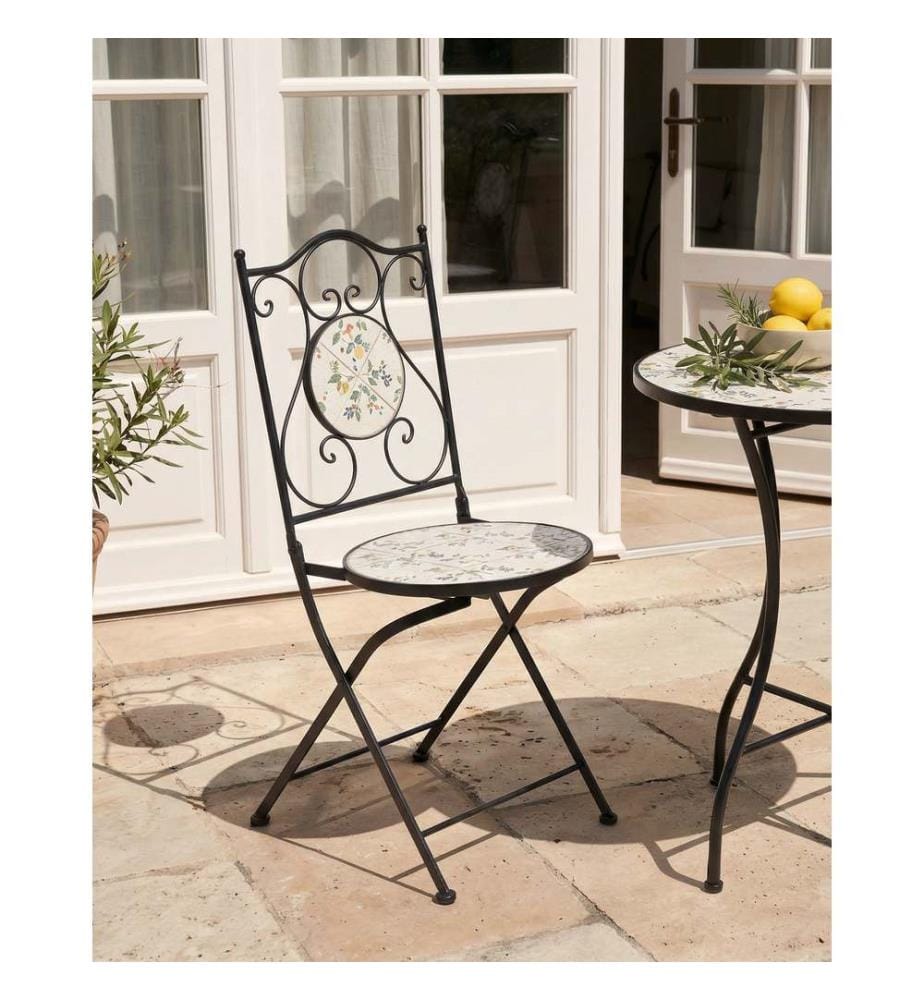 Gartenstuhl 2er Set COLLIO Metall Schwarz