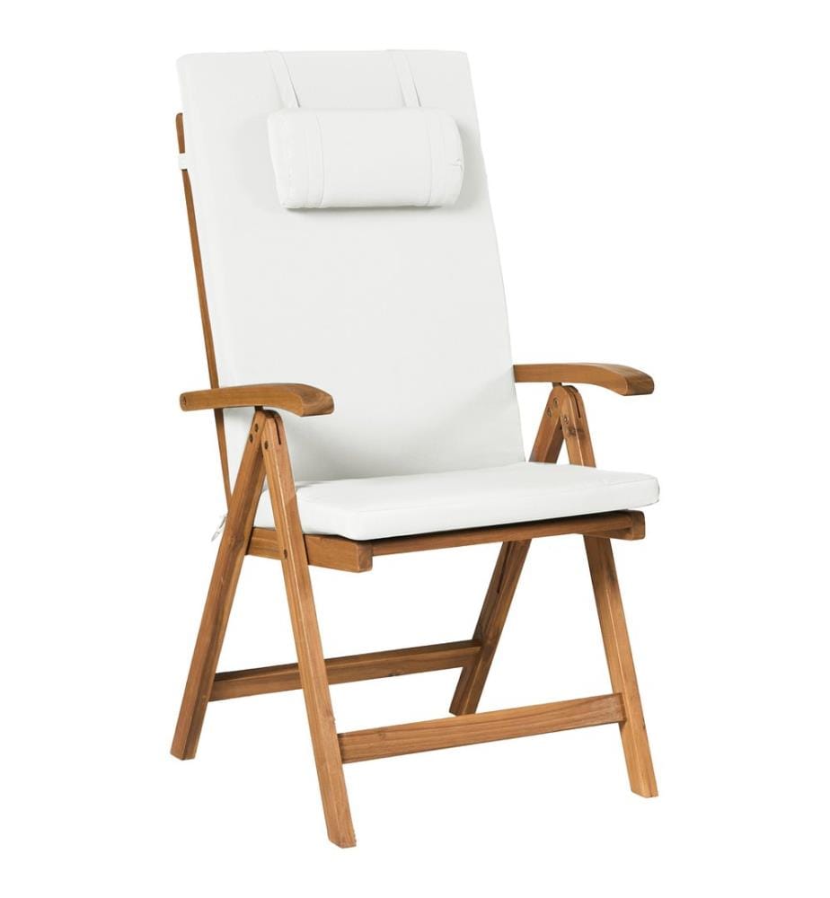 Set mit 6 Stühlen und Sitzkissen JAVA PREMIUM Akazienholz Cremeweiss