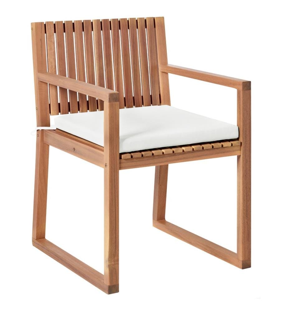 Set da pranzo da giardino 8 posti SASSARI II PREMIUM Legno di acacia certificato Bianco sporco