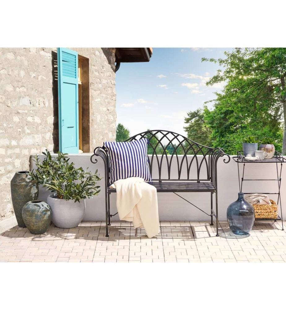 Panchina da giardino MILAZZO 130 cm Metallo Nero