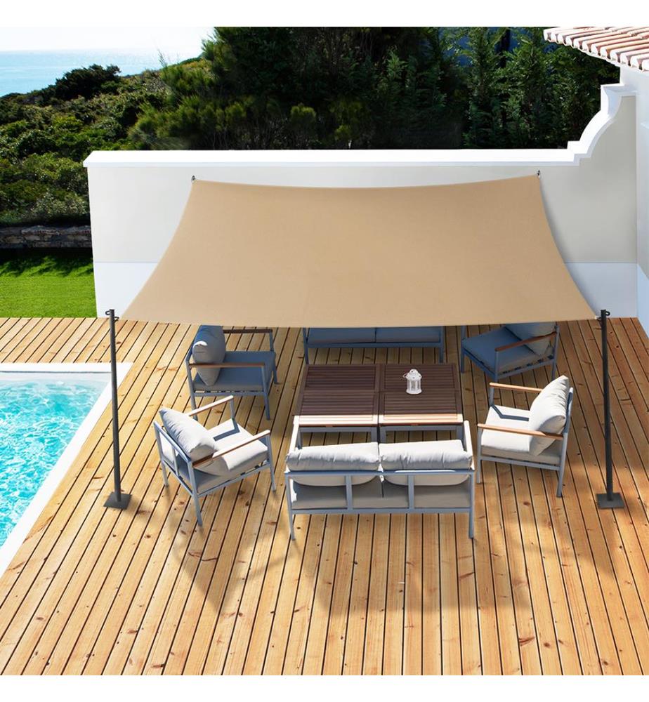 Rechteckiges Sonnensegel - 4 x 6 m -Beige