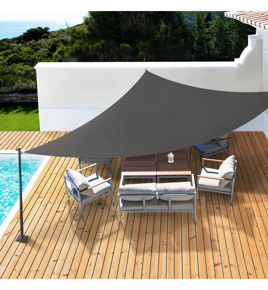 Dreieckiges Sonnensegel grau 5 x 5 x 5 m