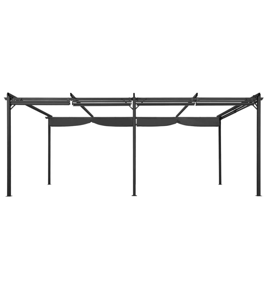 Pergola Marina 3 x 6 m Einziehbares Dach mit 6 integrierten Jalousien - Grau