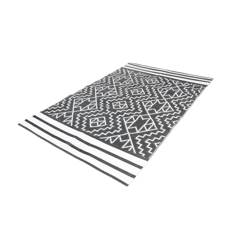 Tapis extérieur rectangulaire 160 x 240 cm Inca motifs ethniques - Gris