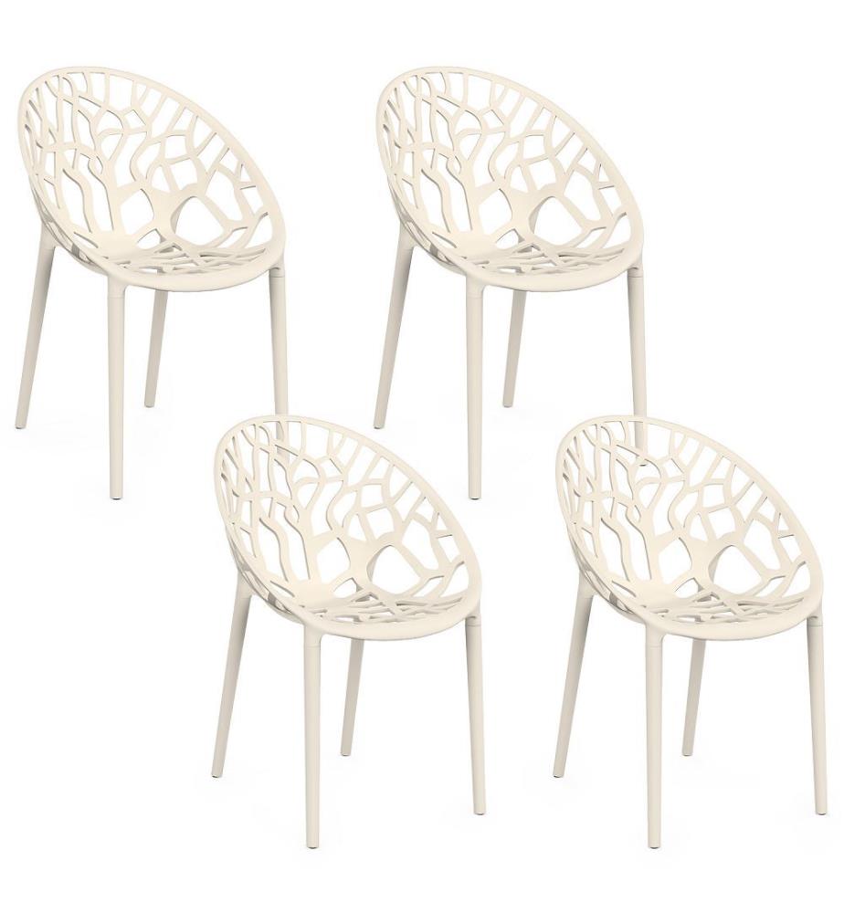 4er-Set Mira-Gartenstühle – Beige