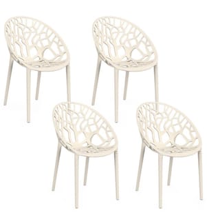 4er-Set Mira-Gartenstühle – Beige