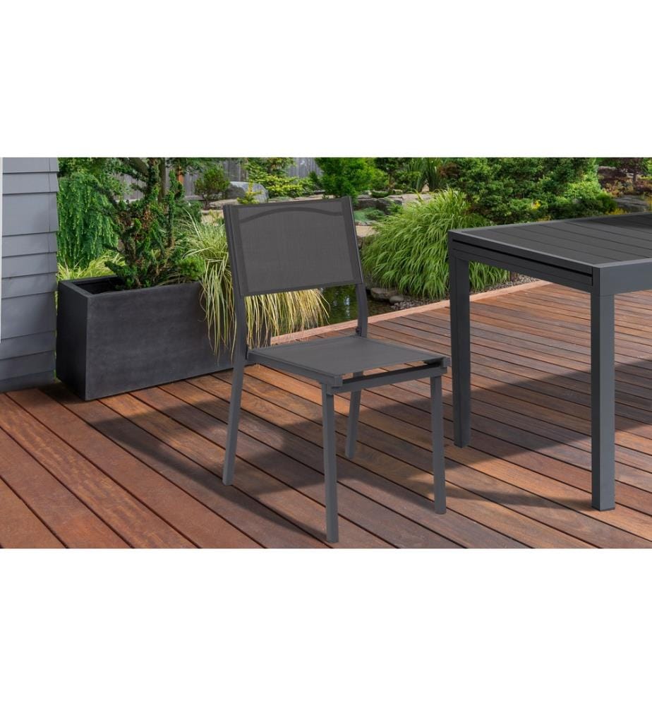 Lot de 6 Chaises de Jardin - Gris