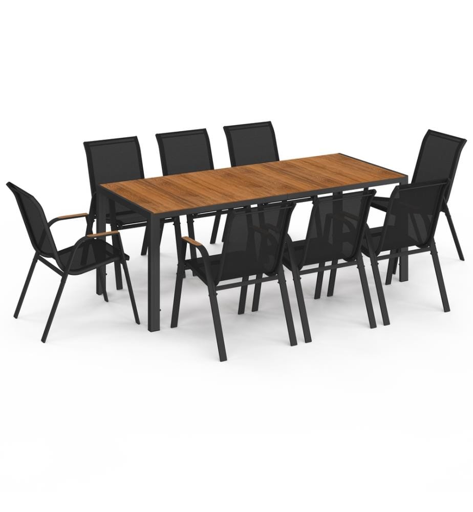 Ensemble Repas Timbia 8 Places - Noir et Brun