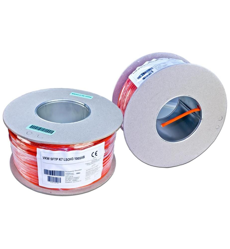 WIREWIN - Verlegekabel VKW SFTP K7 LSOH3 Cat 7, S/FTP, 100 m, Orange