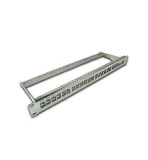 WIREWIN - Patchpanel 24 Port, Keystone, 1HE, Vernickelt 19 Rack