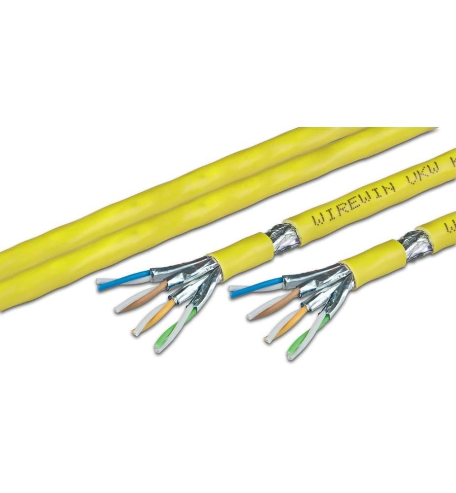 WIREWIN - Verlegekabel VKW SFTP K7A L3 Cat 7A, S/FTP, 500 m, Gelb