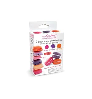 ScrapCooking - Lebensmittelfarbenpulver Set Orange/Rosa/Violett