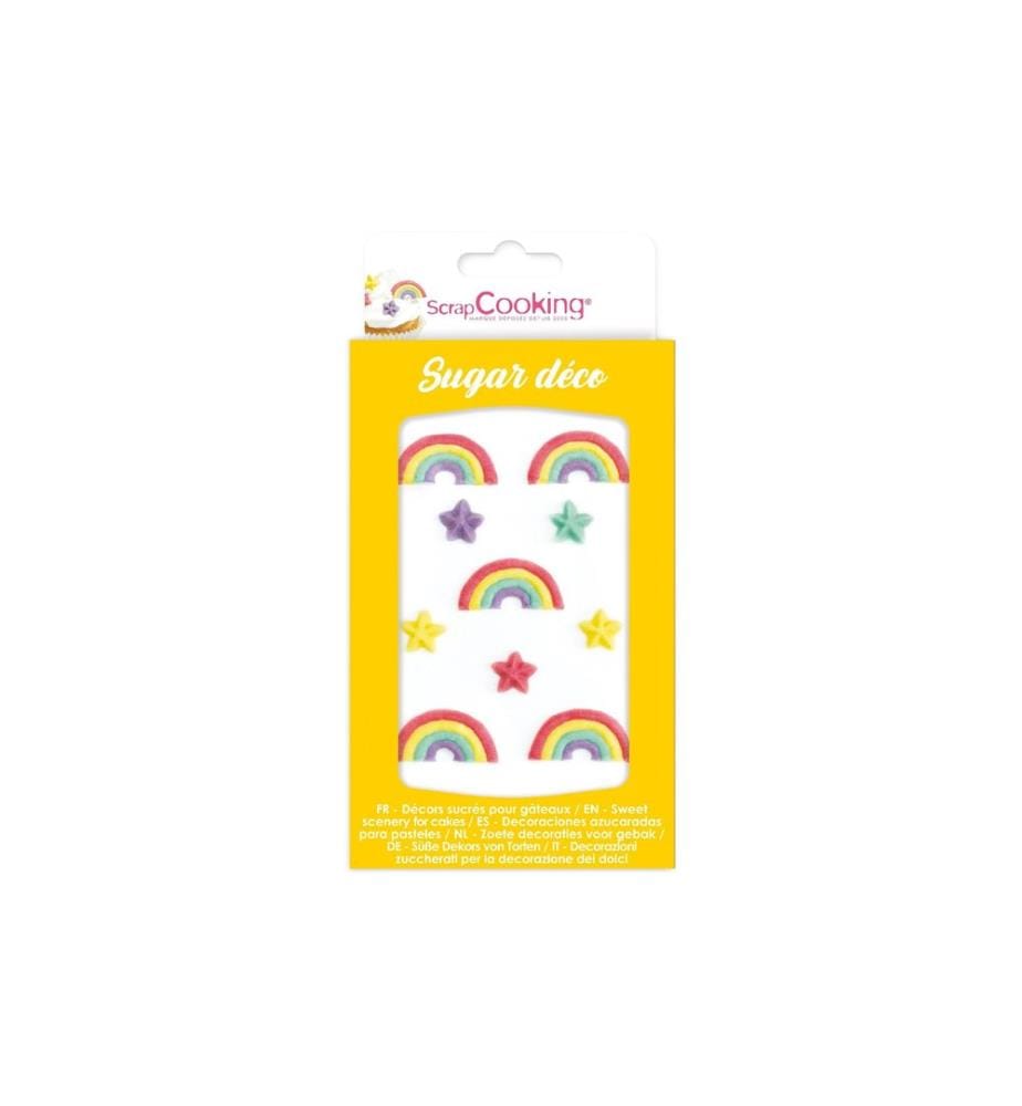 ScrapCooking - Zuckerdekore Regenbogen und Sternen 10 Stück
