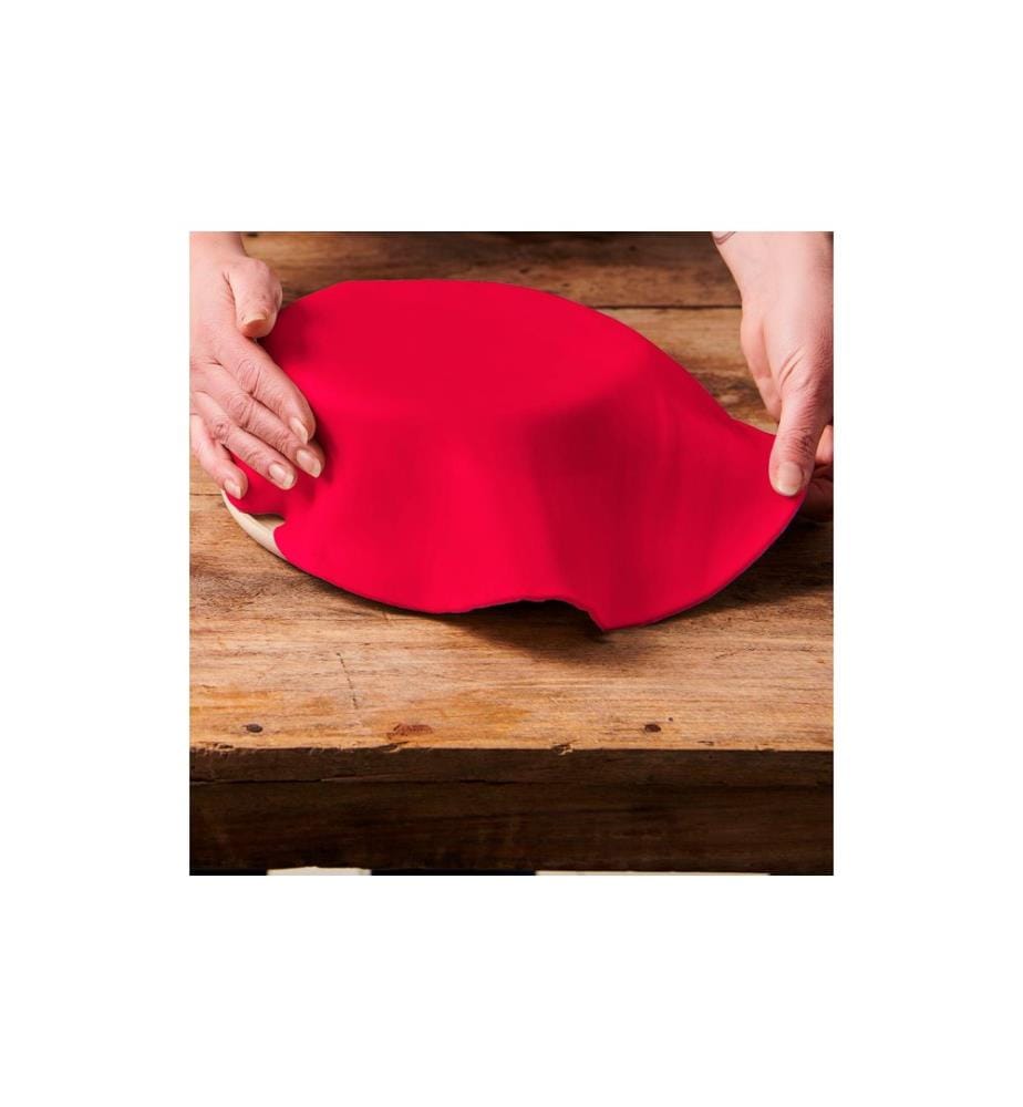 FUNCAKES - Couverture de fondant déroulée rouge, 430g