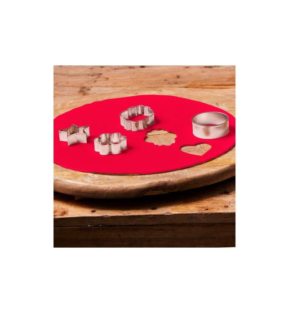 FUNCAKES - Couverture de fondant déroulée rouge, 430g