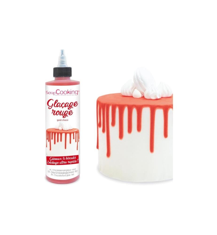 ScrapCooking Glaçage saveur chocolat Drip Cake Rouge 130 g Rouge