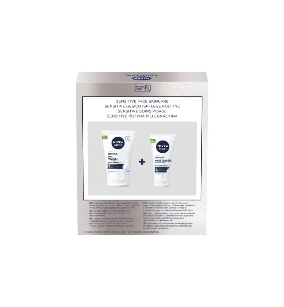 NIVEA MEN - Sensitive Routine Set – Waschgel & Gesichtspflege Creme