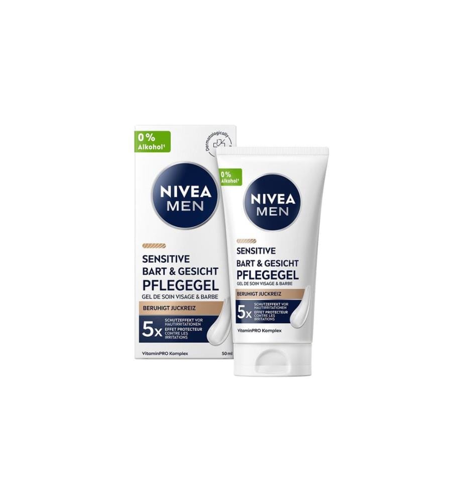 NIVEA MEN - Sensitive Bart & Gesicht Pflege-Gel 50 ml