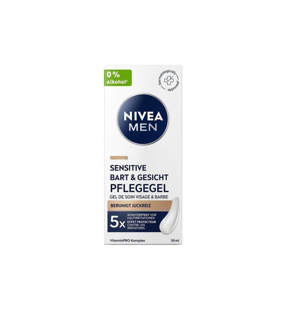 NIVEA MEN - Sensitive Bart & Gesicht Pflege-Gel 50 ml
