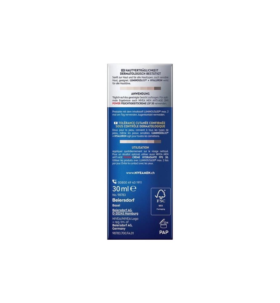 NIVEA MEN - Gesichtsserum Anti-Age Power Luminous630 30 ml
