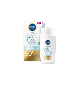 NIVEA SUN - Gesichtsfluid UV Face Derma Skin Clear LSF 50+ 100 ml