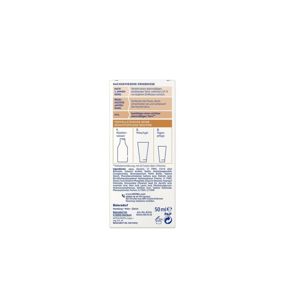 NIVEA - BB Soin de jour 5en1 Moyen SPF 15 50 ml