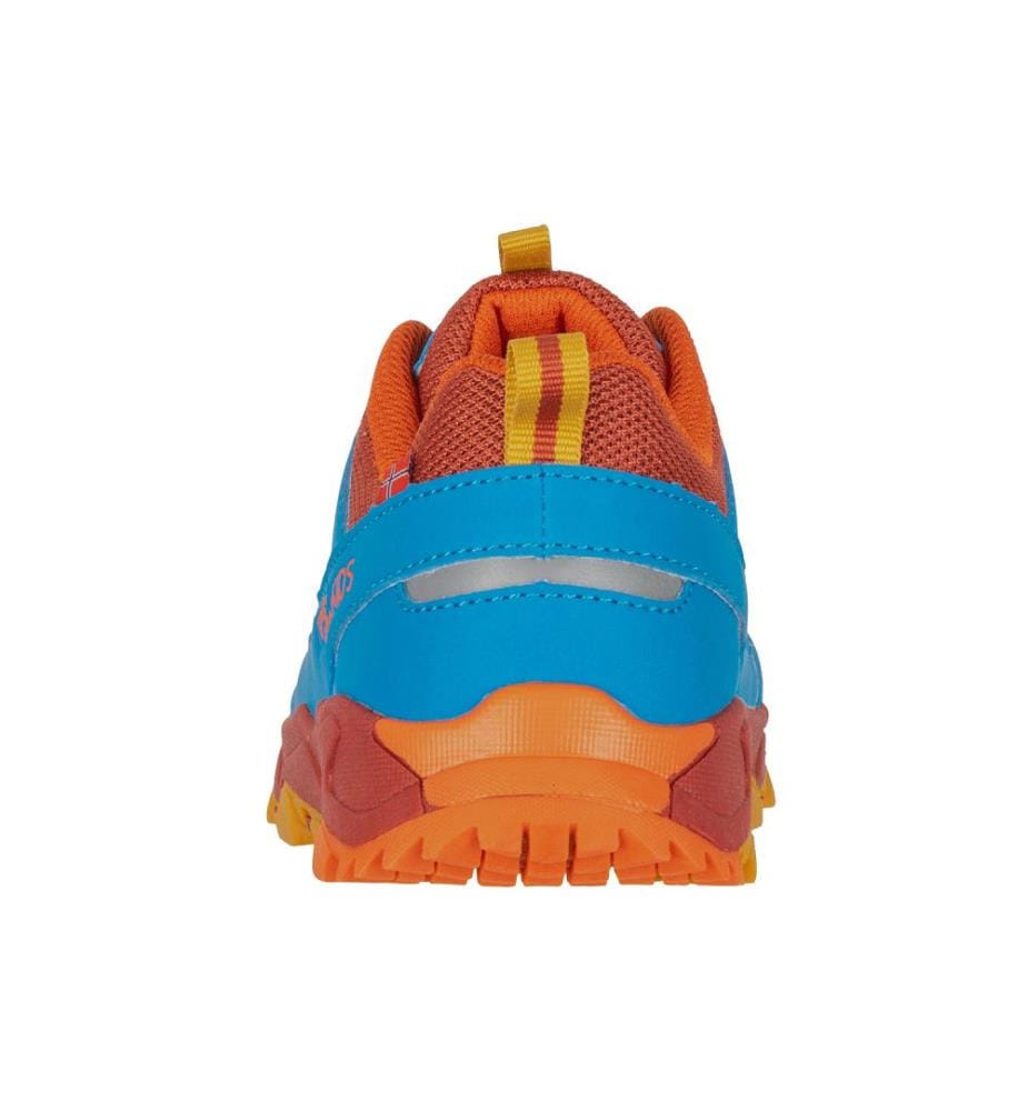 Tronfjell Wanderschuhe Low - roter Ton und dynamisches Blau und Senf