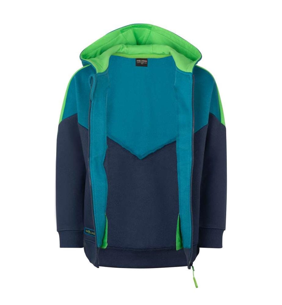 Sweatjacke mit Kapuze - Mystic Blue/Dark Marine/Frischgrün