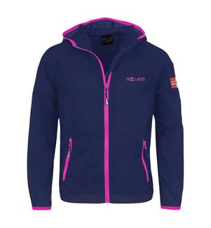 Giacca Troll Kids Fjell Running - Blu Marino e Fuxia
