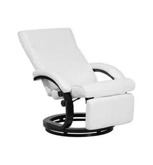 Fauteuil inclinable MIGHT Repose-pieds inclus Cuir PU Blanc