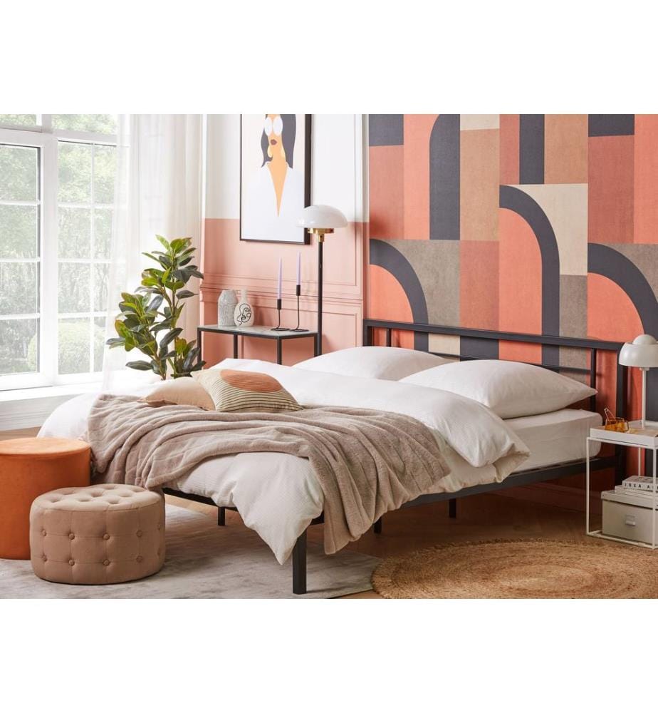 Lit avec sommier Métal CUSSET 180 x 200 cm Noir