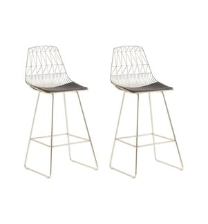 Lot de 2 chaises de bar PRESTON Métal Doré