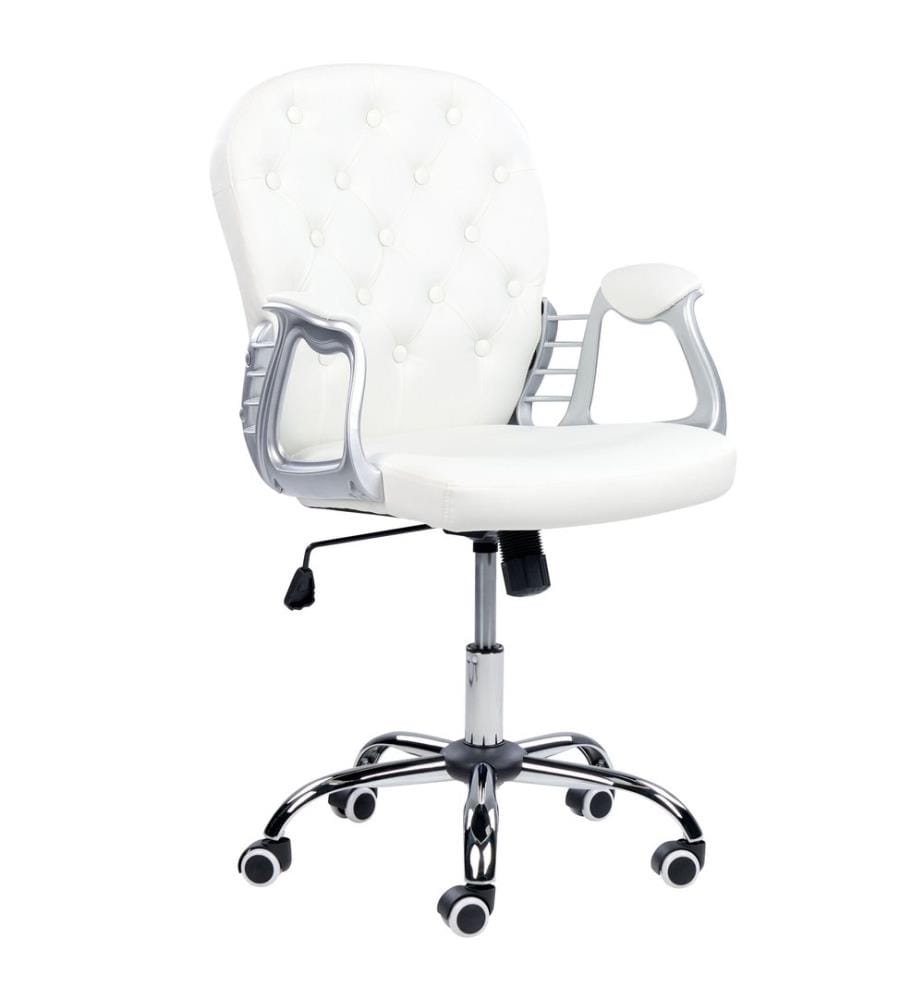 Chaise de bureau PRINCESS Cuir PU Blanc