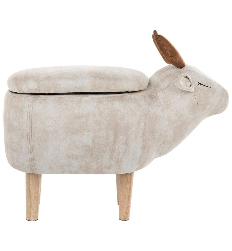 Tierhocker mit Stauraum REINDEER Stoff Beige