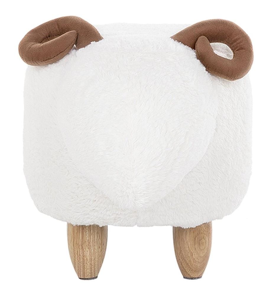 Tierhocker LAMB Stoff Weiss