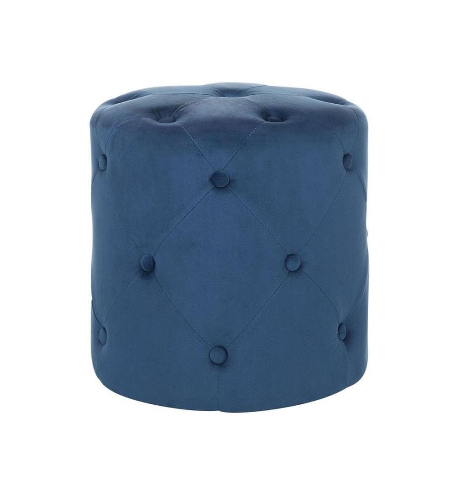 Pouf COROLLA Samtstoff Dunkelblau