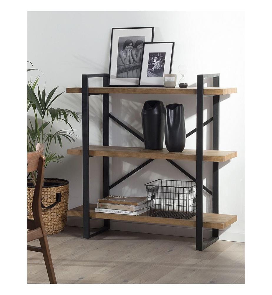 Mobile con 3 ripiani TIMBER 111 cm Marrone scuro