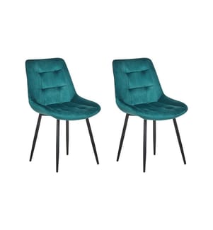 Lot de 2 chaises de salle à manger MELROSE Velours Turquoise