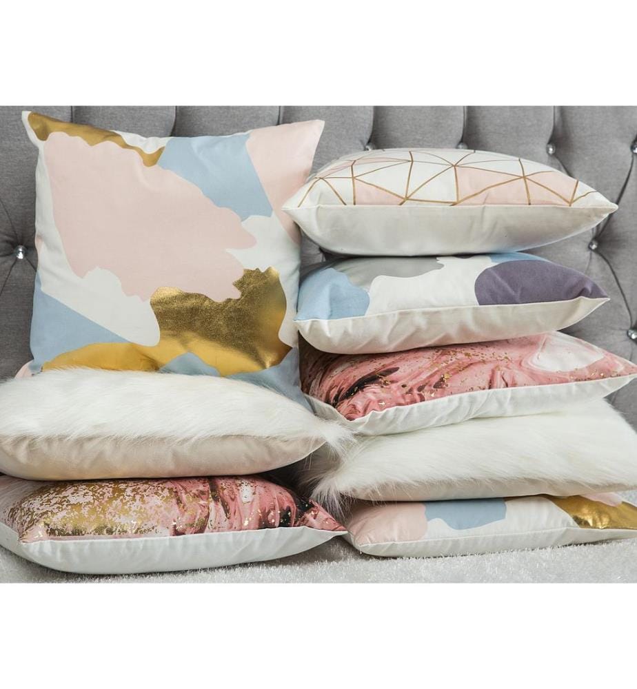 Set di 2 cuscini LANTANA 45 x 45 cm Rosa Effetto marmo
