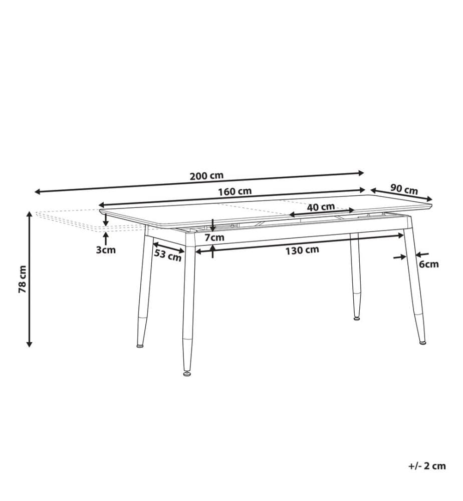 Extending Dining Table CALIFORNIA Dark Brown 160/200 cm 90 cm