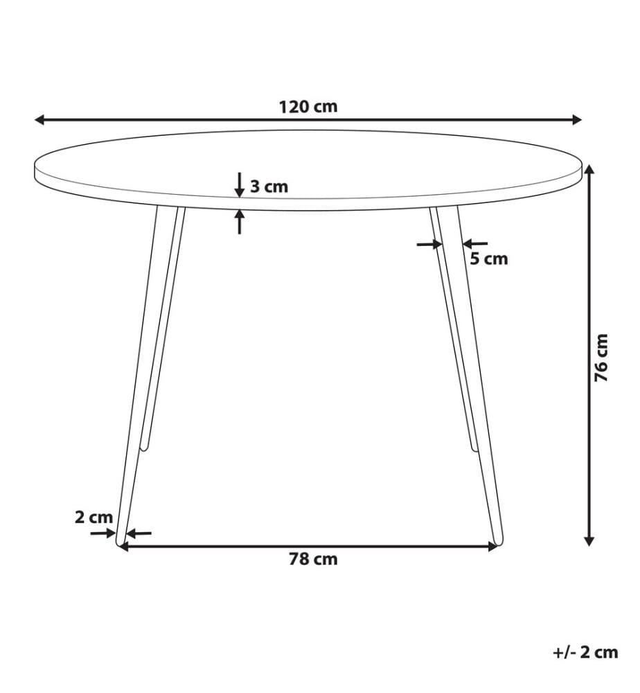 Table de repas ODEON Effet béton gris 120 cm 120 cm