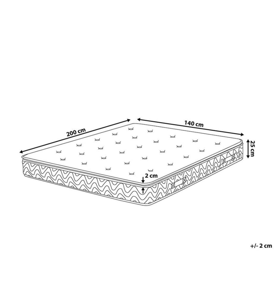 Materasso a molle insacchettate in memory foam LUXUS Durezza media H2/3 140 x 200 cm